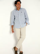 Camisa Rayas Azules Hombre