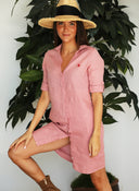 Vestido Lino Berenjena Mujer