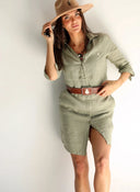 Vestido Lino Kaki Mujer