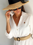 Vestido Camisero Mujer Lino Blanco