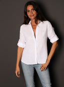 Camisa 100% Lino Blanca Mujer