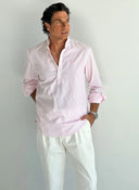 Polera Cuello Mao Rayas Rosas Hombre