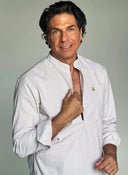 Polera Cuello Mao Rayas Camel Hombre