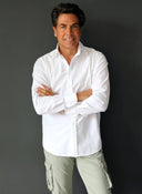 Camisa Blanca Popelín Cuello Sport Hombre