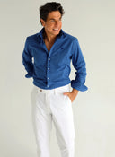 Camisa Azulona Popelín Cuello Sport Hombre