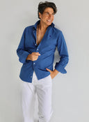 Camisa Azulona Popelín Cuello Sport Hombre