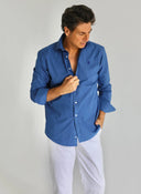 Camisa Azulona Popelín Cuello Sport Hombre