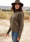 Jersey Kaki Cuello Cisne Mujer