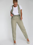 Chaleco Kaki 100% Lino Mujer