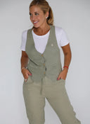 Chaleco Kaki 100% Lino Mujer