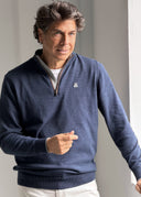 Jersey Azul Cuello Cremallera Hombre