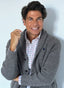 Cardigan Gris Cuello Smoking Hombre