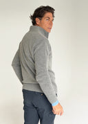 Jersey Gris Lambswool Cuello Cremallera Hombre