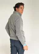 Jersey Gris Lambswool Cuello Cremallera Hombre