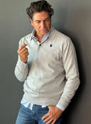 Jersey Gris Claro Cuello Polo Hombre