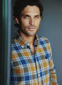 Camisa Villela Cuadros Azules/Mostaza Hombre