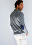Jersey Hombre Cuello Pico Gris Coderas Azules