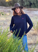 Jersey Marino Cuello Caja Mujer