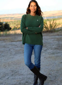 Jersey Verde Cuello Caja Mujer