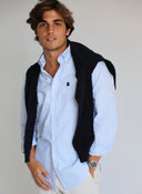 Camisa Azul Oxford Claro Cuello Botón Hombre