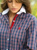 Camisa Tartán Azul y Rojo Mujer