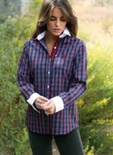 Camisa Tartán Azul y Rojo Mujer