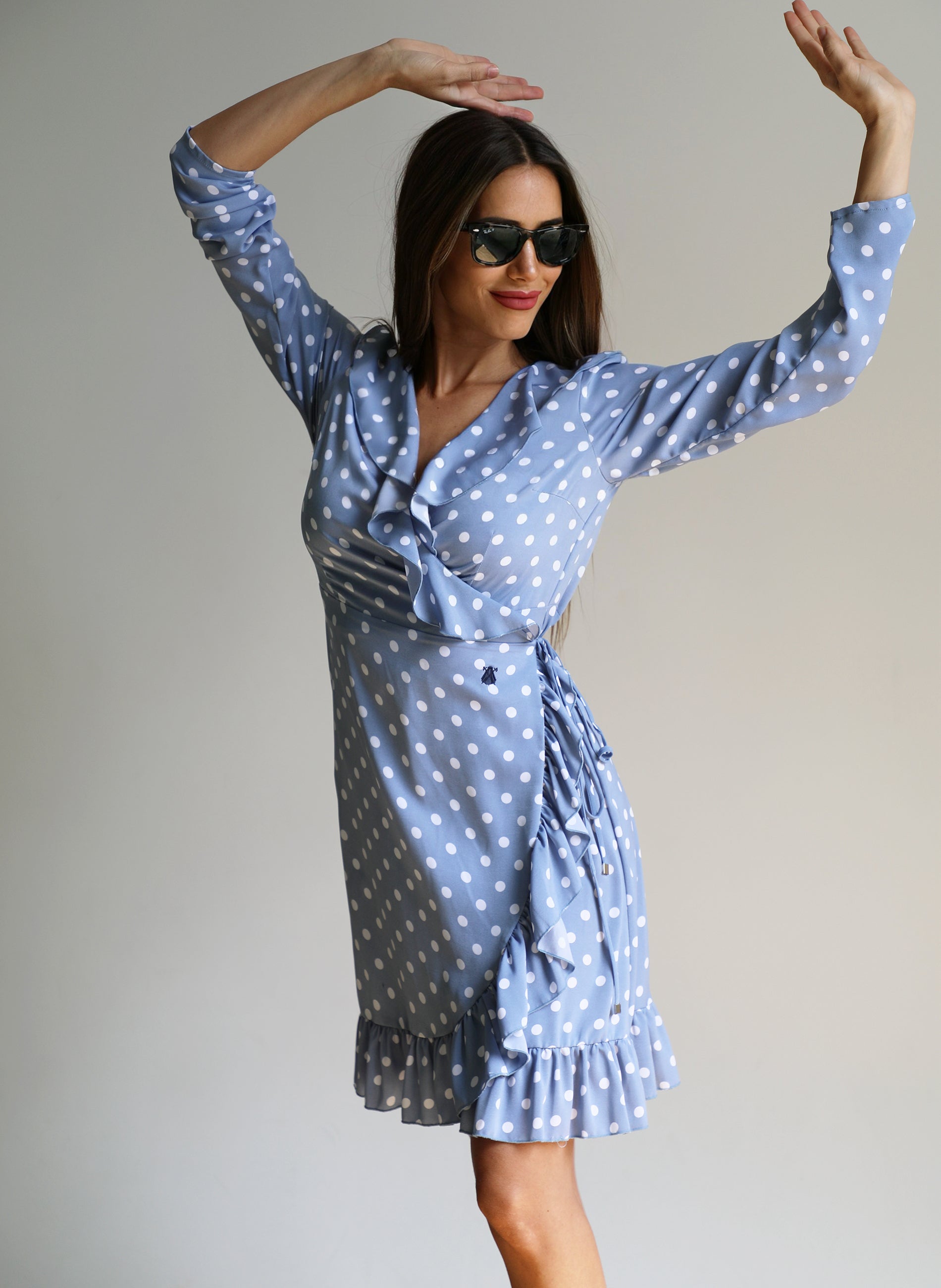 Mandarin Collar Light Blue Shirt