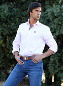 Men's Blue Oxford Polka Dot Shirt