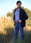 Camisa Azul Estampado Cachemir Hombre