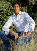 Men's Blue Oxford Polka Dot Shirt