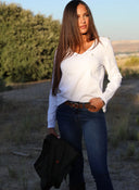 Camiseta Blanca Manga Larga Mujer