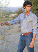 Camisa Cuadros Azules y Verdes Hombre