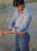 Camisa Cuadros Azules y Verdes Hombre