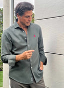 Chemise Homme Blanche Nid d'Abeille Cape Rose