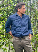 Camisa Hombre Denim Estampada