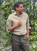 Camisa Camel Nido de Abeja Capote Azul Hombre