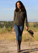 Chaqueta Verde Kaki Cuello Pelo Desmontable Mujer
