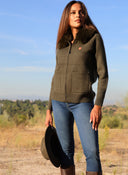 Chaqueta Verde Kaki Cuello Pelo Desmontable Mujer