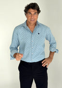 Camisa Denim Clara Estampada Hombre