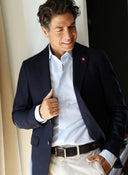 Americana Lana Desestructurada Azul Hombre