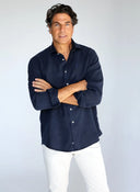 Camisa Azul Tencel Hombre