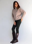 Jersey Marrón Cuello Cisne Mujer