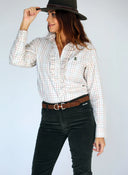 Camisa Cuadro Caza Pechera Volantes Mujer