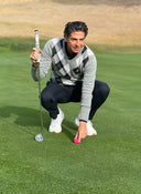 Jersey Gris Lambswool Cuello Pico Rombos Hombre