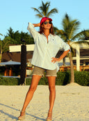 Camisa Rayas Azules Oversize Mujer