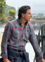 Camisa Hombre Villela Cuadros Grises y Rojos