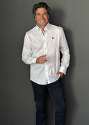 Camisa Blanca Cinta Azul Hombre