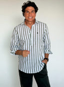 Polera Raya Ancha Kaki Lino Hombre