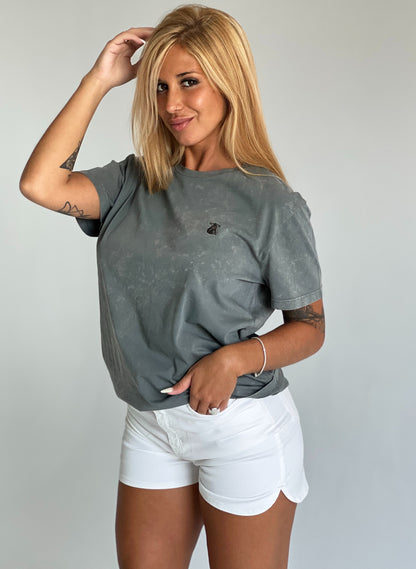 Camiseta  Tinte en Prenda Gris Mujer