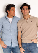 Polo Punto Canalé Beige Hombre